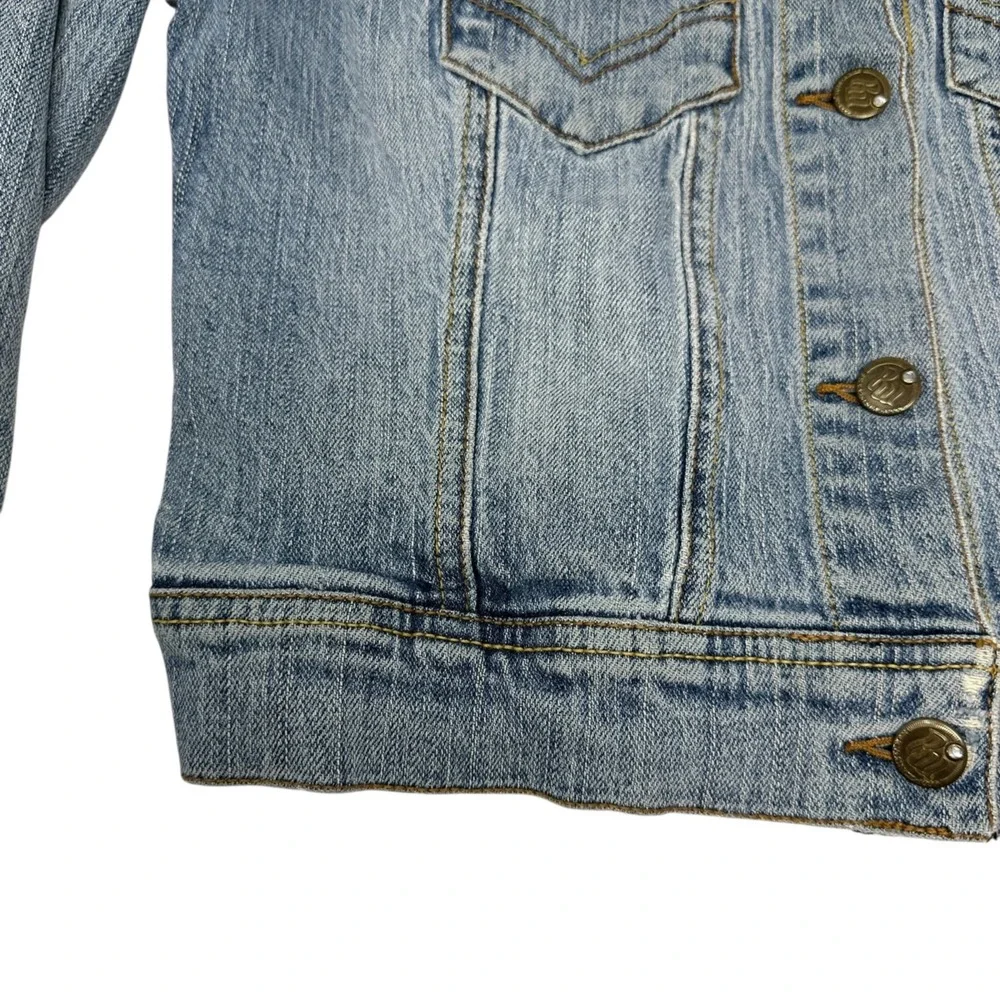 ROCAWEAR‎ Woman's Junior/Kids Light Wash Denim Trucker Jacket Y2K Size Large